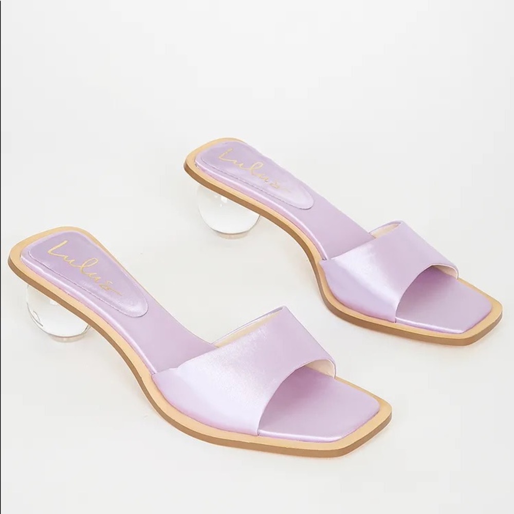 NWOT lulus Skye Lilac Satin High Heel Sandals